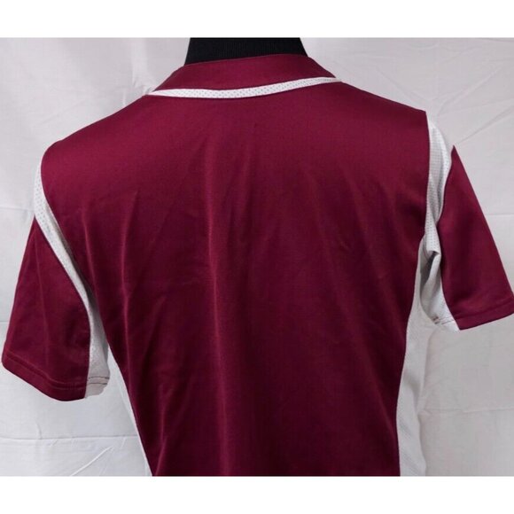 NIKE Mens XL Maroon White Short Sleeve Baseball Button Up Logo Jersey - Picture 9 of 13